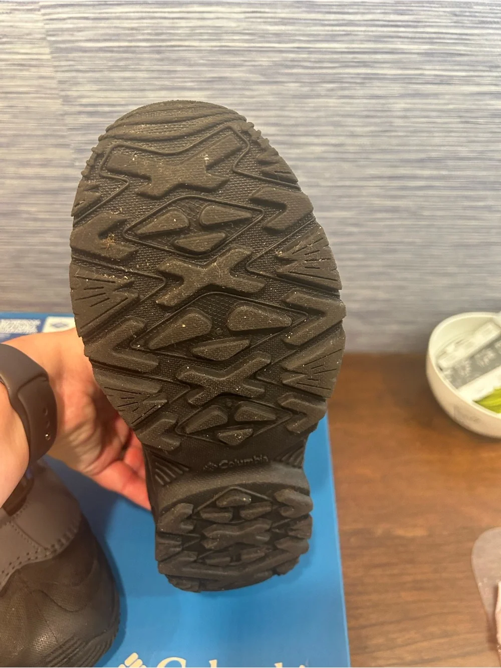 NWT Columbia Waterproof Unisex Kids Snow Boot US 5 Gray Black Blue BY1320-053